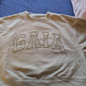 GAP x GAIA Olive Green cropped sweatshirt Like New